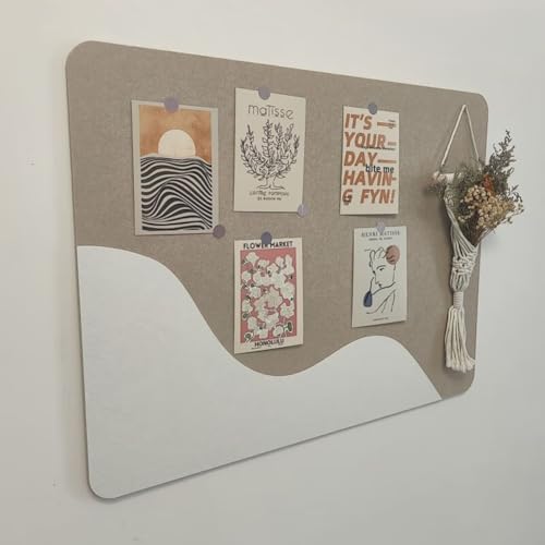 Faltbare Filz-Pinnwand, Korktafeln mit Pinnnadeln und Haftnotizen, dekorative Filz-Pinnwand für Wände, dekoratives Display, selbstklebende Paneele (weißes Kamel) von YOUROU