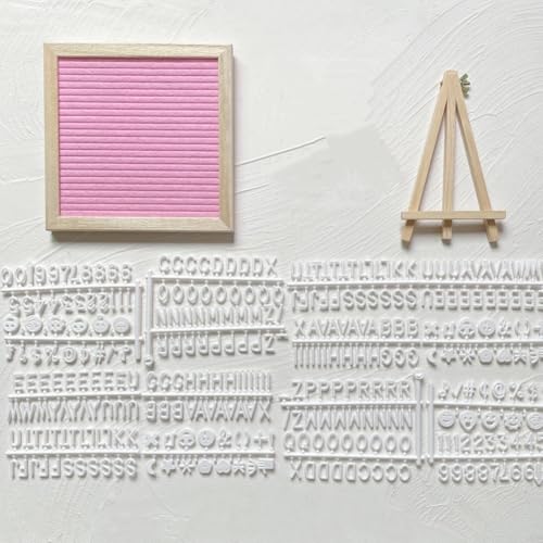 Filz-Buchstabenbrett mit Ständer, austauschbare Buchstabentafeln mit 340 Buchstaben, Holzrahmen, Nachrichten, Staffelei, Kork-Memo-Panels für Heimdekoration (Rosa) von YOUROU