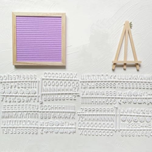 Filz-Buchstabenbrett mit Ständer, austauschbare Buchstabentafeln mit 340 Buchstaben, Holzrahmen, Nachrichten, Staffelei, Kork-Memo-Panels für Heimdekoration (lila) von YOUROU