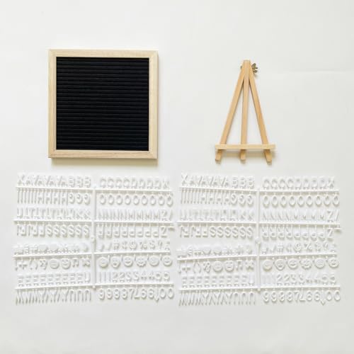 Filz-Buchstabenbrett mit Ständer, austauschbare Buchstabentafeln mit 340 Buchstaben, Holzrahmen, Nachrichten, Staffelei, Kork-Memotafeln für Heimdekoration, Schwarz Filz-Buchstabenbrett mit Ständer, austauschbare Buchstabentafeln mit 340 Buchstaben, Holzrahmen, Nachrichten, Staffelei, Kork-Memotafeln für Heimdekoration, Schwarz von YOUROU