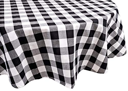 Yourtablecloth Tischdecke, 100 % Baumwolle, kariert, Büffelmuster, ideal für Zuhause, Restaurants, Cafés – sei es für das tägliche Abendessen, Partys, Picknick, rund, Schwarz und Weiß Yourtablecloth Tischdecke, 100 % Baumwolle, kariert, Büffelmuster, ideal für Zuhause, Restaurants, Cafés – sei es für das tägliche Abendessen, Partys, Picknick, rund, Schwarz und Weiß von YOURTABLECLOTH