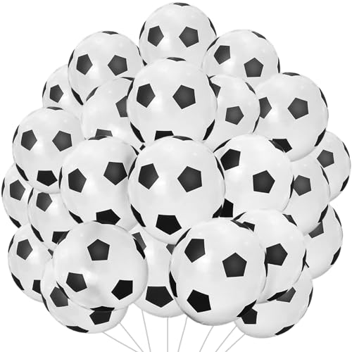 YOUWOSHE 48 Pcs Fußball Ballons,12 Zoll World Cup Latex Fußball Luftballons,Fussball Deko Geburtstag für Kinder,Fussball Geburtstag Deko,Luftballons Fussball für Party Deko Kindergeburtstag Jungen(A) von YOUWOSHE