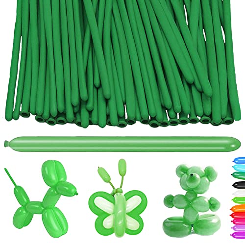 YOUYIKE 100 Stück Modellierballons, Lange Luftballons zum Formen, Modellier Luftballons für Tiere, Magischer Ballon, für Geburtstage Veranstaltungen Dekoration, Partys, Hochzeiten (Weihnachtsgrün) von YOUYIKE