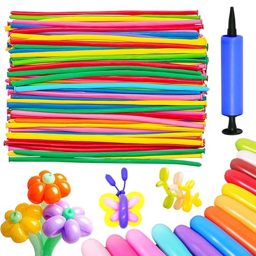 Modellier Luftballon, 200 Stück Gemischte Farbe Lange Verdrehen Ballons Modellierballons mit groß Luftpumpe für Kindergeburtstag Party Hochzeit Dekoratio Modellier Luftballon, 200 Stück Gemischte Farbe Lange Verdrehen Ballons Modellierballons mit groß Luftpumpe für Kindergeburtstag Party Hochzeit Dekoratio von YOUYIKE