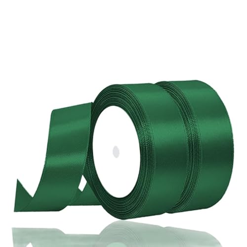 2 Rollen Satinband Dunkelgrün, 22 Meters Geschenkband Breit 25mm, Geschenkband Hochzeit Stoff, Schleifenband, Geschenk Band Geschenkbänder für Taufe Geburtstag Deko Geschenkverpackung 2 Rollen Satinband Dunkelgrün, 22 Meters Geschenkband Breit 25mm, Geschenkband Hochzeit Stoff, Schleifenband, Geschenk Band Geschenkbänder für Taufe Geburtstag Deko Geschenkverpackung von YOUYIKE