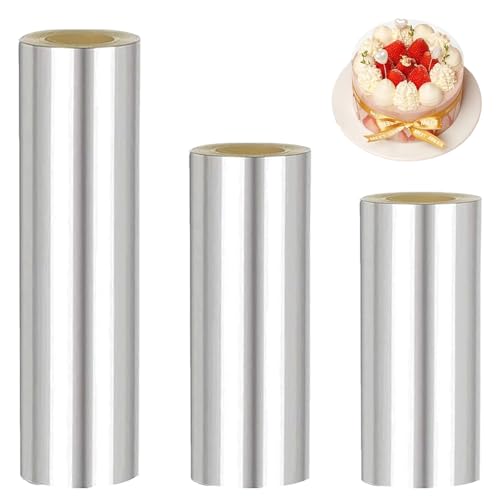 YOUYIKE 3 Rolle Tortenrandfolie 8/10/15cm x10m Verdicken Transparent Acetat Rolle, Wiederverwendbar Tortenrandfolie Acetate Foil Foil für Tortendeko Schokolade Mousse Kuchen Dessertringe YOUYIKE 3 Rolle Tortenrandfolie 8/10/15cm x10m Verdicken Transparent Acetat Rolle, Wiederverwendbar Tortenrandfolie Acetate Foil Foil für Tortendeko Schokolade Mousse Kuchen Dessertringe von YOUYIKE