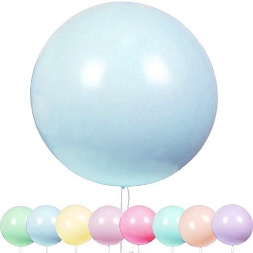 YOUYIKE 36 Zoll Grosse Luftballons Pastell, 8 Stück Riesige Runde Pastell Ballons, 90CM Macaron Blau Latex Grosse Luftballons für Geburtstag,Hochzeitsfest,Festival,Karnevals (Blau) von YOUYIKE