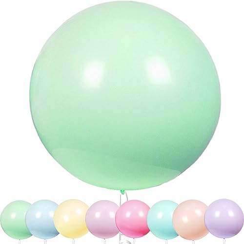 YOUYIKE 36 Zoll Grosse Luftballons Pastell, 8 Stück Riesige Runde Pastell Ballons, 90CM Macaron Grün Latex Grosse Luftballons für Geburtstag,Hochzeitsfest,Festival,Karnevals (Grün) von YOUYIKE