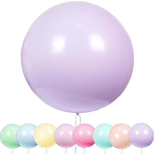 YOUYIKE 36 Zoll Grosse Luftballons Pastell, 8 Stück Riesige Runde Pastell Ballons, 90CM Macaron Lila Latex Grosse Luftballons für Geburtstag,Hochzeitsfest,Festival,Karnevals (Lila) von YOUYIKE