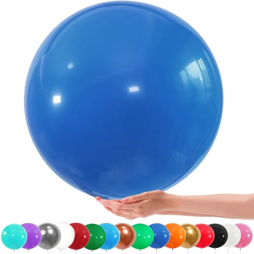 36 Zoll Riesen Luftballons, 6 Stück Groß Luftballon, 90CM Latex Grosse Luftballons Dekoration für Hochzeit Geburtstag Taufe Babyparty Kindergeburtstag Karnevals Deko (dunkelblauer) von YOUYIKE