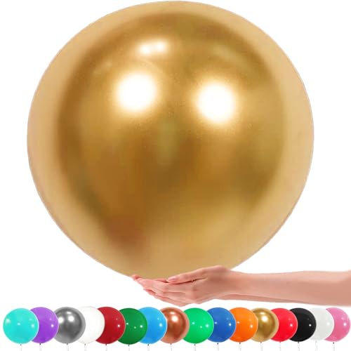 36 Zoll Riesen Luftballons, 6 Stück Groß Luftballon, 90CM Latex Grosse Luftballons Dekoration für Hochzeit Geburtstag Taufe Babyparty Kindergeburtstag Karnevals Deko (goldener) von YOUYIKE