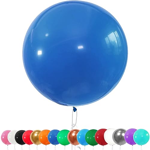 6 Stück Luftballons Gross, 36 Zoll Ballons Groß, Blau Latexballon, Luftballons XXL Groß, Grosse Luftballons XXL, Latex Riesige Ballon, für Hochzeit Babyparty Geburtstag Party Deko(91 cm) von YOUYIKE