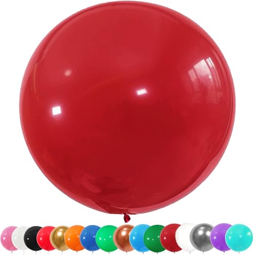 6 Stück Luftballons Gross, 36 Zoll Ballons Groß, Granatrot Latexballon, Luftballons XXL Groß, Grosse Luftballons XXL, Latex Riesige Ballon, für Hochzeit Babyparty Geburtstag Party Deko(91 cm) von YOUYIKE