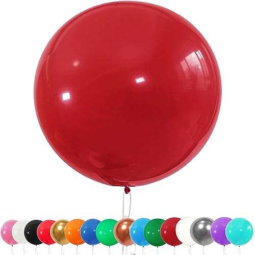 6 Stück Riesenluftballons, Riesen Luftballons, Grosse Luftballon, XXL Luftballon 90cm, Latex Riesenballon,für Hochzeits Geburtstags Partydekorationen Karnevals Deko (Granatapfel rot) von YOUYIKE