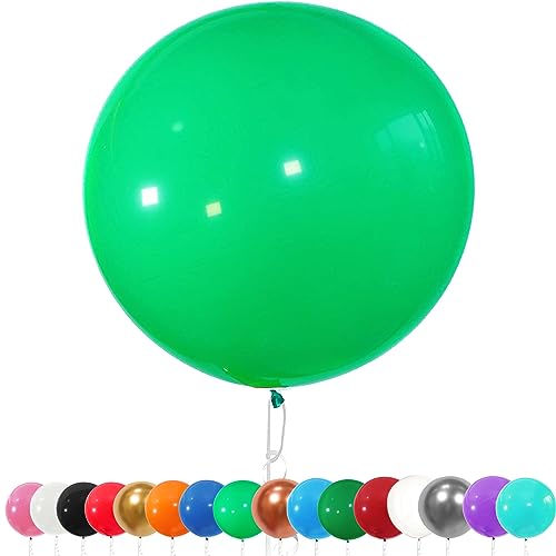 6 Stück Luftballons Gross, 36 Zoll Ballons Groß, Grün Latexballon, Luftballons XXL Groß, Grosse Luftballons XXL, Latex Riesige Ballon, für Hochzeit Babyparty Geburtstag Party Deko(91 cm) von YOUYIKE