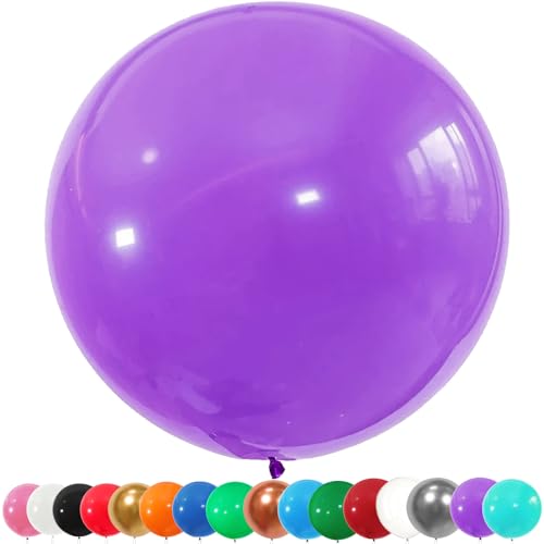 6 Stück Luftballons Gross, 36 Zoll Ballons Groß, Lila Latexballon, Luftballons XXL Groß, Grosse Luftballons XXL, Latex Riesige Ballon, für Hochzeit Babyparty Geburtstag Party Deko(91 cm) von YOUYIKE