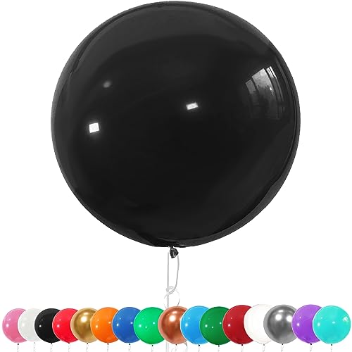 6 Stück Luftballons Gross, 36 Zoll Ballons Groß, Schwarz Latexballon, Luftballons XXL Groß, Grosse Luftballons XXL, Latex Riesige Ballon, für Hochzeit Babyparty Geburtstag Party Deko(91 cm) von YOUYIKE