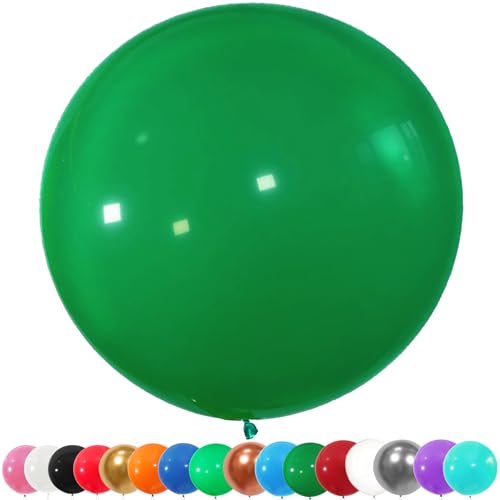 6 Stück Luftballons Gross, 36 Zoll Ballons Groß, Weihnachtsgrün Latexballon, Luftballons XXL Groß, Grosse Luftballons XXL, Latex Riesige Ballon, für Hochzeit Babyparty Geburtstag Party Deko(91 cm) von YOUYIKE