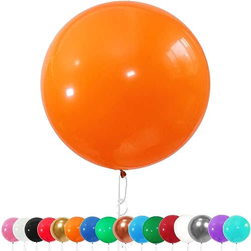 6 Stück Luftballons Gross, 36 Zoll Ballons Groß, Orange Latexballon, Luftballons XXL Groß, Grosse Luftballons XXL, Latex Riesige Ballon, für Hochzeit Babyparty Geburtstag Party Deko(91 cm) von YOUYIKE