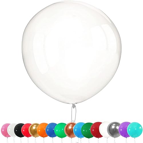 6 Stück Luftballons Gross, 36 Zoll Ballons Groß, Transparente Farbe Latexballon, Luftballons XXL Groß, Grosse Luftballons XXL, Latex Riesige Ballon, für Hochzeit Babyparty Geburtstag Party Deko(91 cm) von YOUYIKE