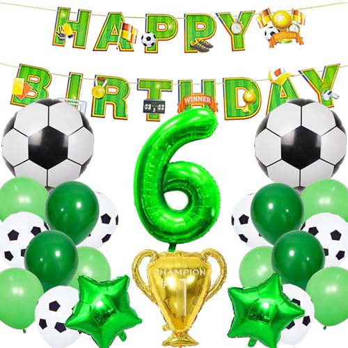 YOUYIKE 26 Stück Fussball Geburtstag Deko, Geburtstagsdeko 6 Jahre Junge, Fussball Luftballon, Fussball Deko, Deko Fussball Geburtstag Kinder, Geburtstag 6 Jahre Junge, Fussball Kindergeburtstag YOUYIKE 26 Stück Fussball Geburtstag Deko, Geburtstagsdeko 6 Jahre Junge, Fussball Luftballon, Fussball Deko, Deko Fussball Geburtstag Kinder, Geburtstag 6 Jahre Junge, Fussball Kindergeburtstag von YOUYIKE