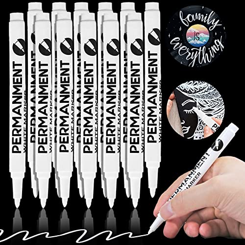 YOUYIKE Weißer Stift, 12 Stück Weiß Acrylstifte, 1mm Spitze Weiß Permanent Marker Wasserfeste Acrylfarben Marker Set für schwarzes Skizzieren, Zeichnen, Holz, Fels, Kunststoff, Leder, Glas YOUYIKE Weißer Stift, 12 Stück Weiß Acrylstifte, 1mm Spitze Weiß Permanent Marker Wasserfeste Acrylfarben Marker Set für schwarzes Skizzieren, Zeichnen, Holz, Fels, Kunststoff, Leder, Glas von YOUYIKE