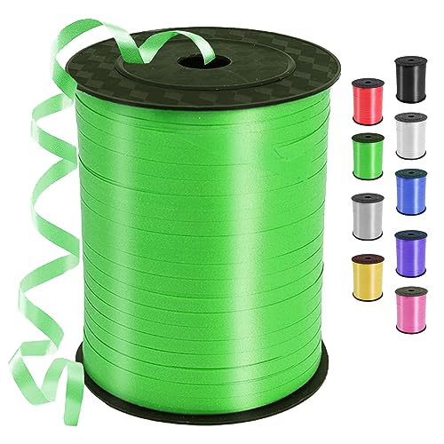 Geschenkband Grün, 450 Meter/ 500 Yard Schleifenband grünen, Ringelband, ballonband für Ballonverschlüsse, Weihnachten Neujahr Geschenkverpackung, Basteln, Partydeko, Hochzeitsdeko Geschenkband Grün, 450 Meter/ 500 Yard Schleifenband grünen, Ringelband, ballonband für Ballonverschlüsse, Weihnachten Neujahr Geschenkverpackung, Basteln, Partydeko, Hochzeitsdeko von YOUYIKE