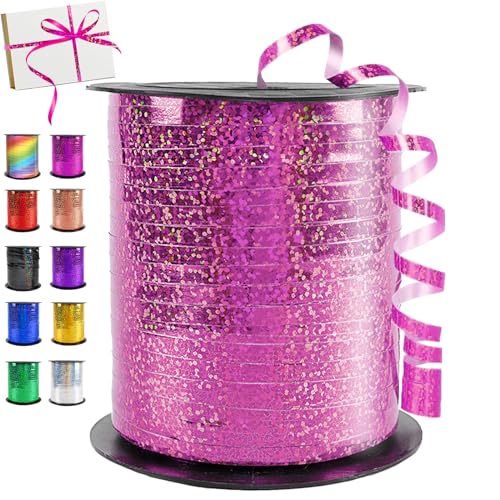 Geschenkband Rosa, 450 Meter/ 500 Yard Schleifenband Rosa, Ringelband, Rosa Glänzendes Ballonband für Ballonverschlüsse, Weihnachten Neujahr Geschenkverpackung, Basteln, Partydeko, Hochzeitsdeko Geschenkband Rosa, 450 Meter/ 500 Yard Schleifenband Rosa, Ringelband, Rosa Glänzendes Ballonband für Ballonverschlüsse, Weihnachten Neujahr Geschenkverpackung, Basteln, Partydeko, Hochzeitsdeko von YOUYIKE