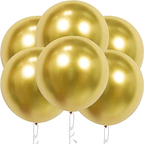18 Zoll Grosse Luftballon, 6 Pcs Riesen Luftballon, Latex Metallic Luftballons für Hochzeit Geburtstag Taufe Babyparty Kindergeburtstag Karnevals Deko von YOUYIKE