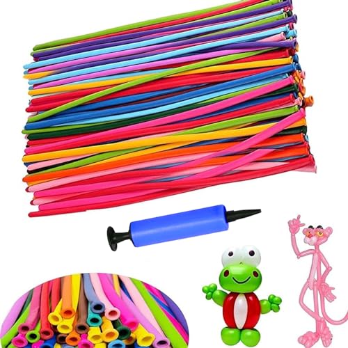 Modellier Luftballon,100 Stück Gemischte Farbe Lange Verdrehen Ballons Modellierballons mit groß Luftpumpe für Kindergeburtstag Party Hochzeit Dekoratio Modellier Luftballon,100 Stück Gemischte Farbe Lange Verdrehen Ballons Modellierballons mit groß Luftpumpe für Kindergeburtstag Party Hochzeit Dekoratio von YOUYIKE