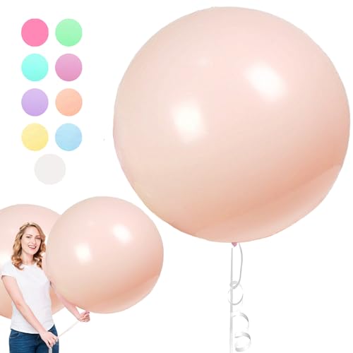 6 Stück Macaron Luftballons, 36 Zoll Orange Luftballons Gross, Riesen Runde Luftballons, Luftballons XXL Groß, Latexballons Gross für Hochzeit Geburtstag TaufeFestival Kinder Party (90cm) von YOUYIKE