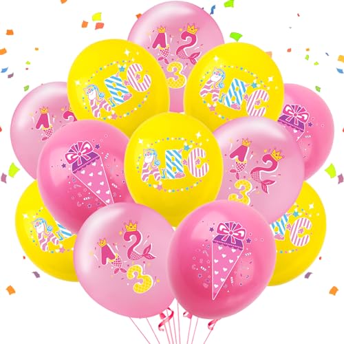 Schulanfang Deko Luftballon, 15pcs Einschulung Luftballon, Luftballons mit Alphanumerischem Muster, Einschulung Ballon Rosa DekoEinschulung Mädchen, für Schuleinführung Schulstart von YOUYIKE