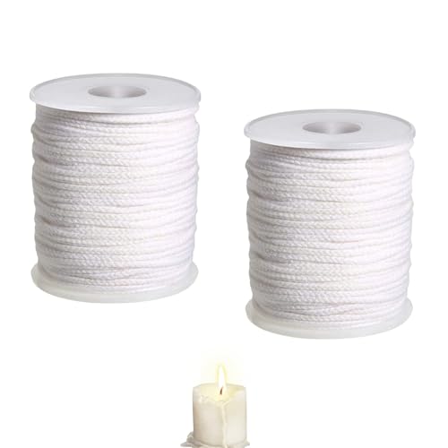 YOUYIKE 2 STK Kerzendocht Baumwolle, 122m / 61m Kerzendochte Baumwolle Geflochtene Runddocht Flachdocht für Kerzen, Rauchfrei,für die Kerzenherstellung, DIY Kerze, Öllampe YOUYIKE 2 STK Kerzendocht Baumwolle, 122m / 61m Kerzendochte Baumwolle Geflochtene Runddocht Flachdocht für Kerzen, Rauchfrei,für die Kerzenherstellung, DIY Kerze, Öllampe von YOUYIKE