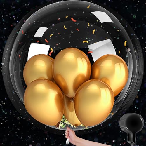 YOUYIKE 6 Pack Bobo Klar Luftballons, 50cm Jumbo Bobo Klar Luftballons, wiederverwendbare Bubble Ballons, Crystal Clear Luftballons, Geeignet für Weihnachten, Hochzeit, Geburtstag, Party, Dekoration YOUYIKE 6 Pack Bobo Klar Luftballons, 50cm Jumbo Bobo Klar Luftballons, wiederverwendbare Bubble Ballons, Crystal Clear Luftballons, Geeignet für Weihnachten, Hochzeit, Geburtstag, Party, Dekoration von YOUYIKE