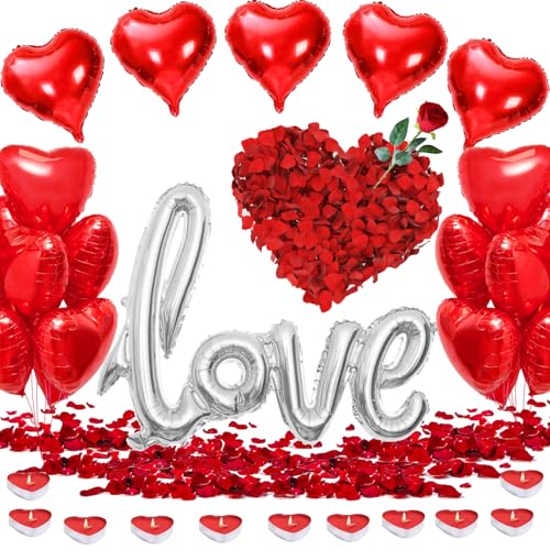 YOUYIKE Herz Luftballon Valentinstag Deko Rot Love Folienballon Pack of 6 Valentine's Day Romantisch Heiratsantrag Deko Set YOUYIKE Herz Luftballon Valentinstag Deko Rot Love Folienballon Pack of 6 Valentine's Day Romantisch Heiratsantrag Deko Set von YOUYIKE