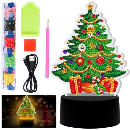 YOUYIKE Weihnachten Diamond Painting Lampe Set, Nachtlicht Bastelset für Kinder, Kreative DIY Lampe, Urlaub Geschenk für Kinder ab 5-12 Jahre YOUYIKE Weihnachten Diamond Painting Lampe Set, Nachtlicht Bastelset für Kinder, Kreative DIY Lampe, Urlaub Geschenk für Kinder ab 5-12 Jahre von YOUYIKE