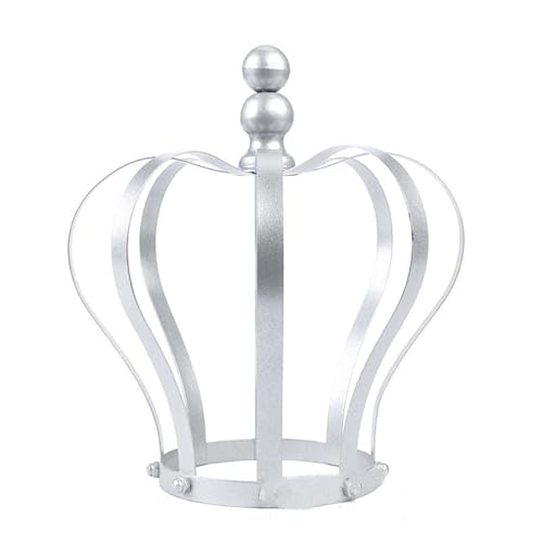 YOVECATHOU Royal Metall-Kronen-Kuchenaufsatz für Weihnachten, Hochzeit, Geburtstag, Festival, Partyzubehör (Silber) von YOVECATHOU