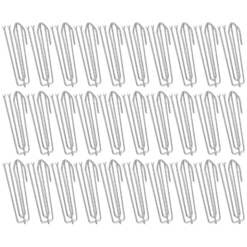 YOYEAH 30 Stück Edelstahl Vorhanghaken für Schienen zum Einhängen - Gardinenhaken Metall Klemmhaken Kräuselband Haken - Curtain Hooks Faltenlegehaken für schwere Vorhänge und Türvorhänge von YOYEAH