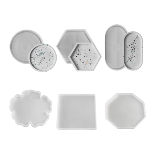 YOYEAH 6 Stk Silikonform Untersetzer Teller, Gießformen Tischdeko für Resin Art, Epoxidharz Formen Silikonformen Teller, Tablett Oval Quadrat, Silikonform Schale, Kerzenteller & mehr YOYEAH 6 Stk Silikonform Untersetzer Teller, Gießformen Tischdeko für Resin Art, Epoxidharz Formen Silikonformen Teller, Tablett Oval Quadrat, Silikonform Schale, Kerzenteller & mehr von YOYEAH