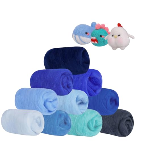 YOYEAH Filzwolle Set | 10g x 10 Farben | Schafwolle zum Filzen - Nadelfilzen, Trockenfilzen & Nassfilzen möglich | Natürliche Filzwolle für Anfänger Profis & DIY-Liebhaber von YOYEAH
