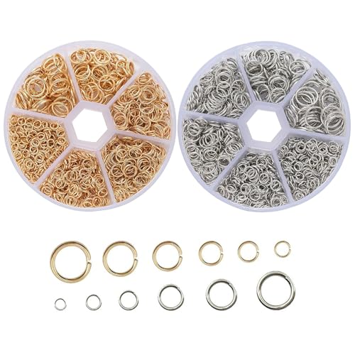 YOYEAH-Kit d'Anneaux de Saut en Acier Inoxydable pour Fabrication de Bijoux - 2780 Pièces - Apprêts Bijoux en Métal de Haute Qualité - Boîte de Rangement Incluse von YOYEAH