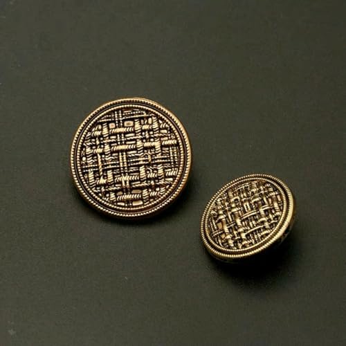 YOYOBO 10 Stück Vintage-Knöpfe aus gestreiftem Netzgewebe, Metall, für Jacken, Strickwaren, Pullover, Kleidung, Nähzubehör, einfache dekorative Knöpfe YOYOBO 10 Stück Vintage-Knöpfe aus gestreiftem Netzgewebe, Metall, für Jacken, Strickwaren, Pullover, Kleidung, Nähzubehör, einfache dekorative Knöpfe von YOYOBO