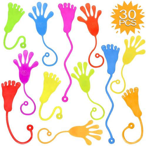 30 x Klatschhand Kinder, Klebehand Spielzeug Glibber, Klatschhände Party Mitbringsel für Jungen & Mädchen, Glibberhand Geeignet Gastgeschenke für Kindergeburtstag von YOYOHAHAHA
