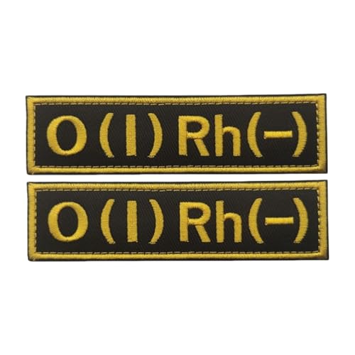 Blutgruppen O- Neg Patch Aufnäher Rh- Bestickter Taktischer Moral Aufnäher, für Rucksack Helm Weste Medizinische Identifikation, 2.5 * 10CM (O-) von YOYUMI