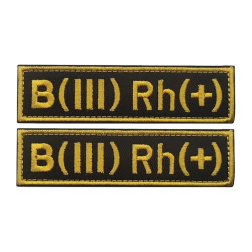 Blutgruppen B+ Pos Patch Aufnäher Rh+ Bestickter Taktischer Moral Aufnäher, für Rucksack Helm Weste Medizinische Identifikation, 2.5 * 10CM (B+) von YOYUMI