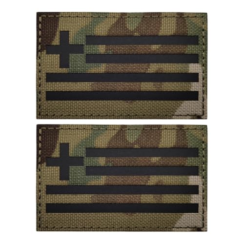 Infrarot-Reflex-Patch mit griechischer Flagge, militärisches taktisches Moralabzeichen aus Nylongewebe, für Helm, Uniformweste, 2er-Pack – Camouflage von YOYUMI