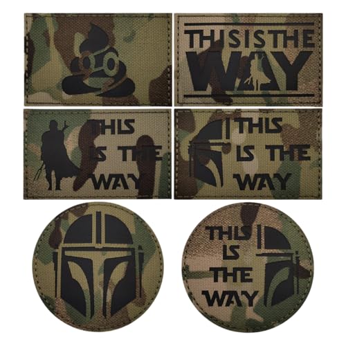 Lustige taktische Moral-Aufnäher „This is the way“, IR-infrarotreflektierende Nylon-Aufnäher für Helme, Rucksäcke, Westen, 6 Stück Lustige taktische Moral-Aufnäher „This is the way“, IR-infrarotreflektierende Nylon-Aufnäher für Helme, Rucksäcke, Westen, 6 Stück von YOYUMI