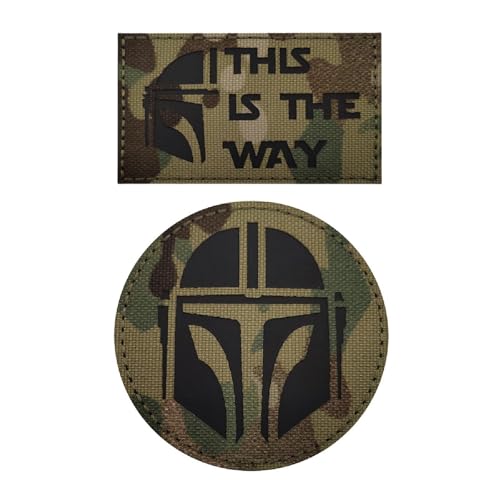 Lustiger taktischer Moral-Patch „This is the way“ IR-Infrarot-reflektierender Nylon-Patch für Helm, Rucksack, Weste – runder Integralhelm von YOYUMI