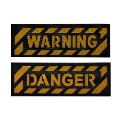 Militär WARNING DANGER Gefahr Englisch Bestickter Pvc Material Armband Moral Abzeichen Taschenaufkleber von YOYUMI