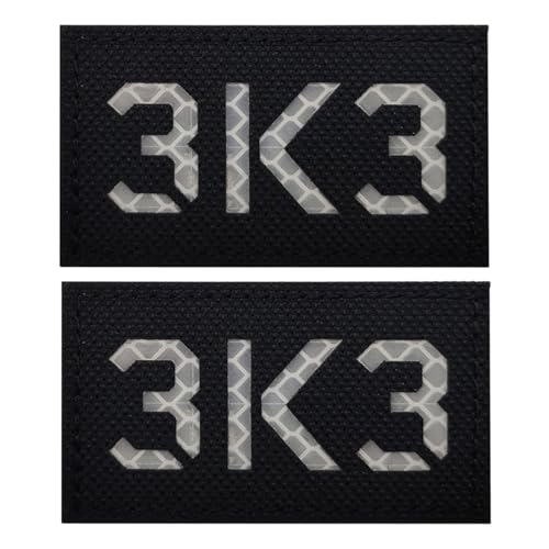 Militärische Rufzeichen Patch Reflektierender Abzeichen Aufnäher, Identifikation Für Taktische Rufzeichen, Nylonmaterial, Geeignet Für Taktische Helmweste, 4 * 7cm 2 Stück (3K3) von YOYUMI